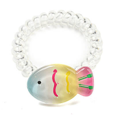 Summer Fish Resin Telephone Line Wire Elastic Hair Ties