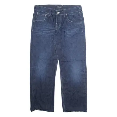 ARMANI JEANS Mens Jeans Blue Regular Straight Stone Wash W35 L31