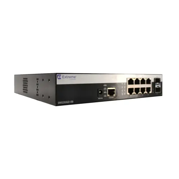 08G20G2-08 Extreme Networks 800 Series 8 x Ports 1000Base-T + 2 x Ports SFP Layer 2 Managed 1U Rack-Mountable Gigabit Etherne...