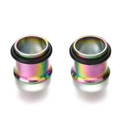 316 Surgical Stainless Steel Screw Ear Gauges Flesh Tunnels Plugs