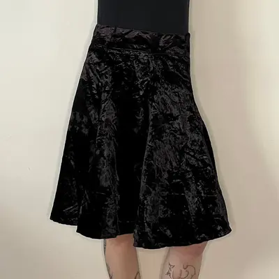 Unbranded Midi Skirt - 30W UK 10 Black Velvet