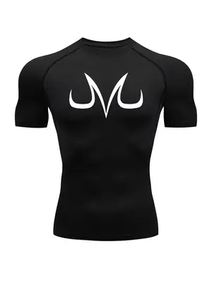 Men's Letter Print Round Neck Sports Tee, Quick Drying Breathable Crew Neck T-shirt for Summer, Casual Sporty Top for Men