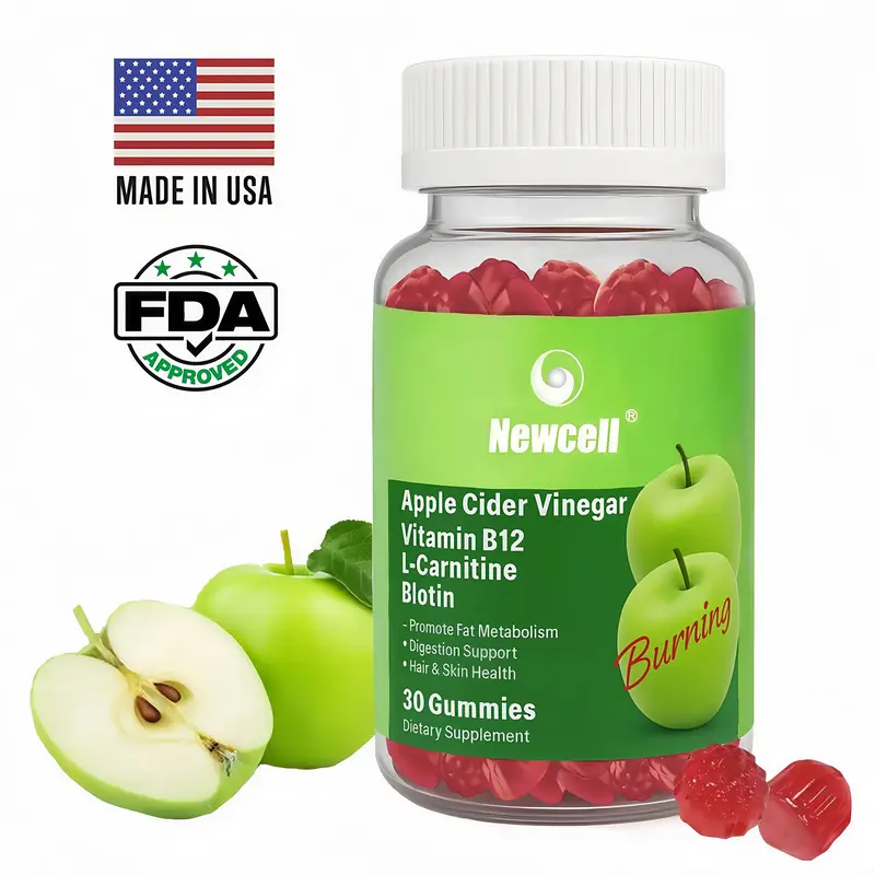 Newcell Vitamin B12 Apple Cider Vinegar Gummies with Immune Support &Digestion | Gut Health & Energy Boost,Non-GMO(Apple Flav...