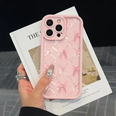 Bow Pattern Phone Case, Cute Phone Cover, Phone Accessories Compatible with iPhone 11 12 13 14 15 Pro Max