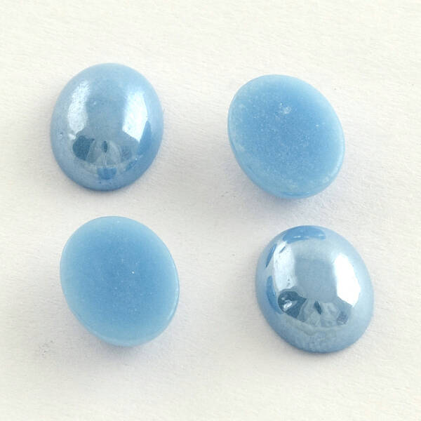 Pearlized Plated Opaque Glass Cabochons