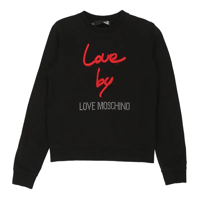 Love Moschino Sweatshirt - Small Black Cotton | Size: small