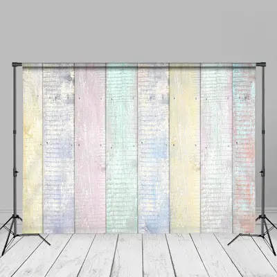 Colorful Candy Wood Vertical Stripe Photo Backdrop - Aperturee