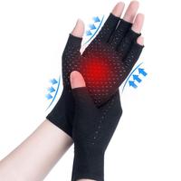 Arthritis Compression Gloves, 1 Pair Anti-slip Glue Dot Fingerless Gloves for Work, Cycling Gloves, Sports & Outdoor Accessor...