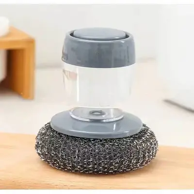 Kitchen Soap Dispensing Palm Brush Cleaner Push-type Brush Kitchen Detergent Tools | style: A3PCS