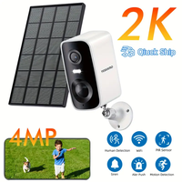 2K Solar Powered WiFi Security Camera Wireless Outdoor,Color Night Vision With PIR Human Detection,2-Way Talk,IP66 Battery Po...