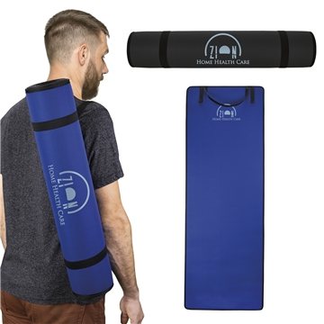 12 Customized Yoga Mat with Shoulder Strap - 6mm Thick