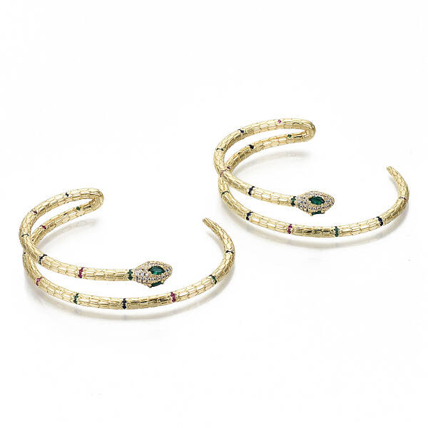 Brass Micro Pave Cubic Zirconia Cuff Bangles