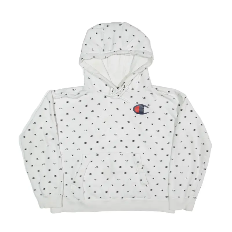 CHAMPION Hoodie White Pullover Womens M