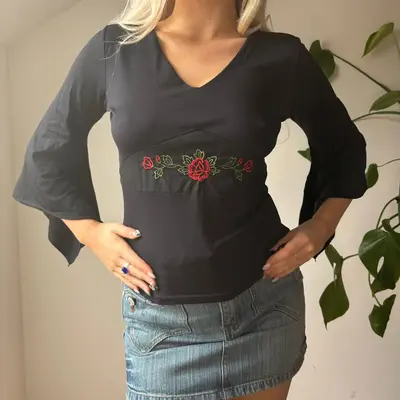 Unbranded Long Sleeve Top - Small Black Polyester Blend