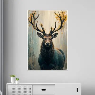 Majestic Stag in Autumn Gold
