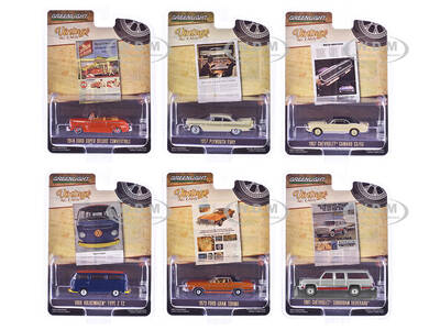 Vintage Ad Cars Set of 6 pieces Series 10 1/64 Diecast Model Cars by Greenlight