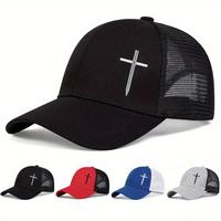 Men Arrow Cross Embroidered Baseball Cap Mesh Hat Outdoor Sport Adjustable Sunscreen Leisure Hat Spring Autumn Travel Tourism...