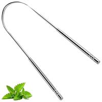 Toungescraper U-shaped metal stainless steel, is a bad breath eliminating oral care tongue brush, durable, easy to clean tong...