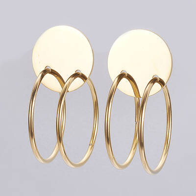 304 Stainless Steel Dangle Stud Earrings