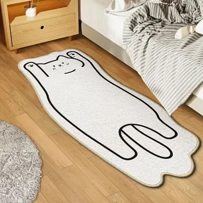 Cartoon Cat Pattern Rug, 1 Count Non-slip Floor Mat, Cool Bedroom Accessories, Decorative Carpet For Home Living Room Decor, ...