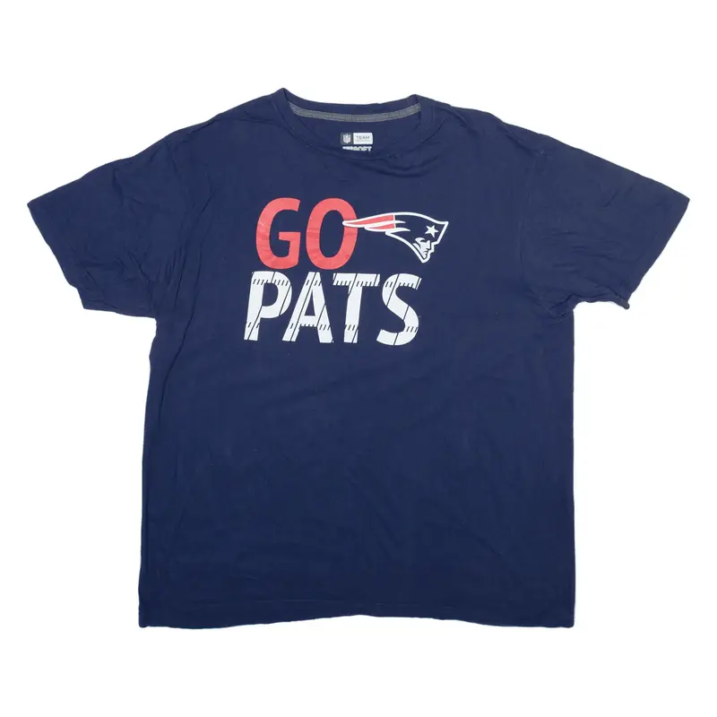 NFL New England Patriots USA T-Shirt Blue Short Sleeve Mens XL