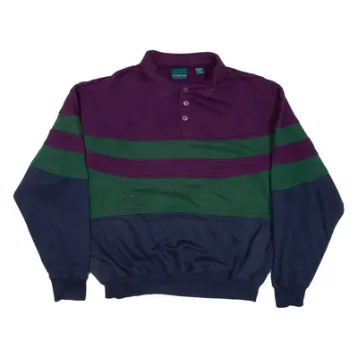 CLAYBROOKE SPORT Mens Sweatshirt Blue Collared L