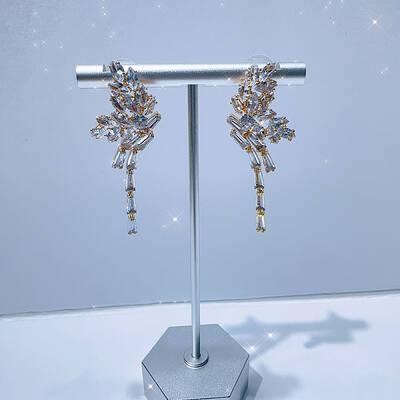 Fashionable luxury Clear Cubic Zirconia & Rhinestone Butterfly Stud Earrings