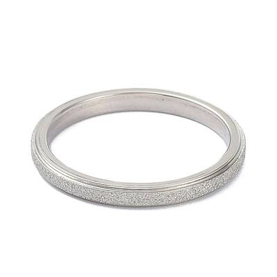Non-Tarnish 2mm Matte Plain Dome Finger Ring for Girl Women