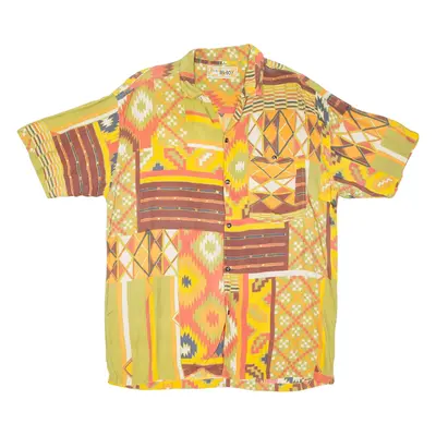 Mens Shirt Green Crazy Pattern M