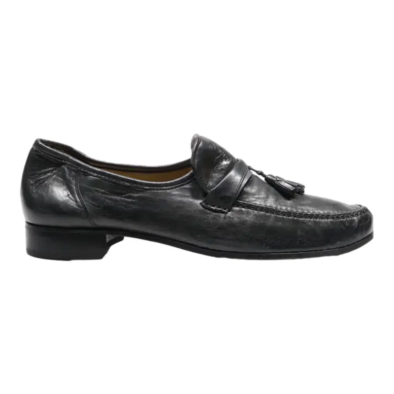 MIURA TASSEL Loafer Shoes Black Leather Mens UK 9
