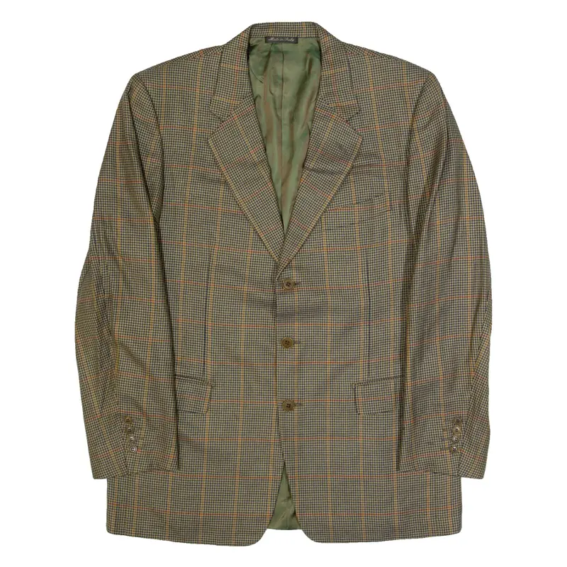 PAL ZILERI Mens Blazer Jacket Brown Cashmere Check L