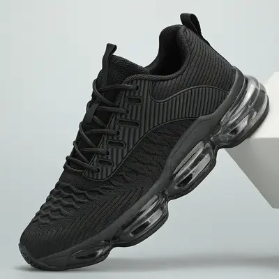 Women's Sporty Solid RoundToe Laces Trainers, Fashionable Lace UpFront Mesh Breathable Comfortable Sports Air Running Shoes S...