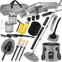 Viewsun 21Pcs Car Cleaning Kit with High Power Handheld Vacuum, Car Wash Mop with Long Handle, Bucket, Detailing Brush Set, W...