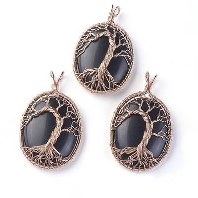 Natural Obsidian Big Pendants