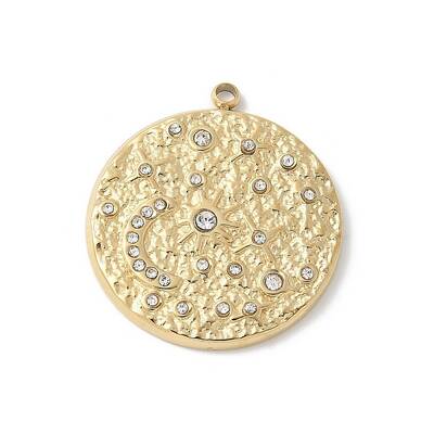304 Stainless Steel Rhinestone Pendants