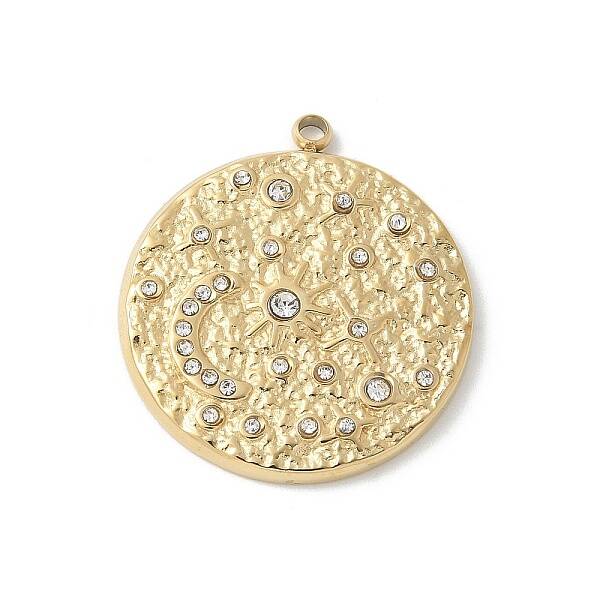 304 Stainless Steel Rhinestone Pendants