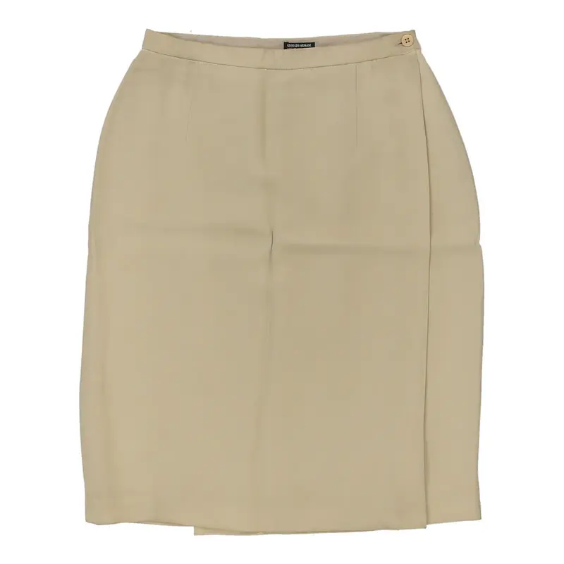 Giorgio Armani Mini Wrap Skirt - 26W UK 6 Beige Polyester Blend | Size: UK 6