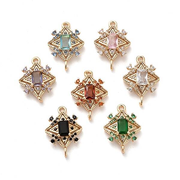 Glass Rectangle Connector Charms
