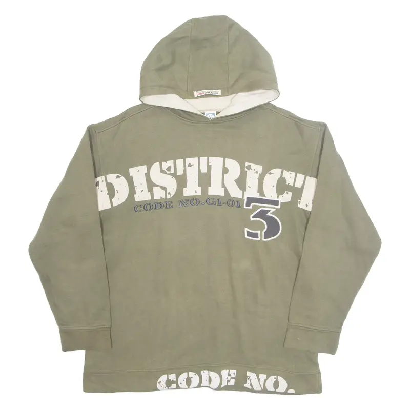 HERE & THERE District 3 Mens Green Hoodie M