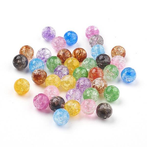 Transparent Crackle Acrylic Beads