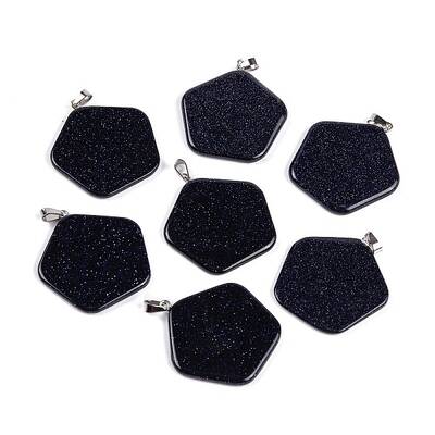 Synthetic Blue Goldstone Pendants