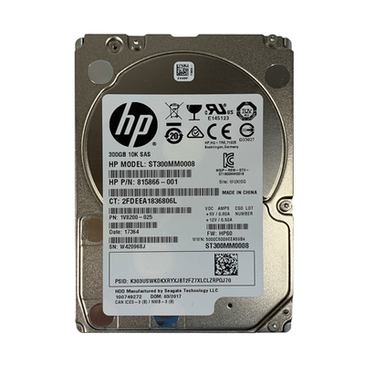 815866-001 HP 300GB 12Gb/s SAS 10000 2.5-inch Hard Drive