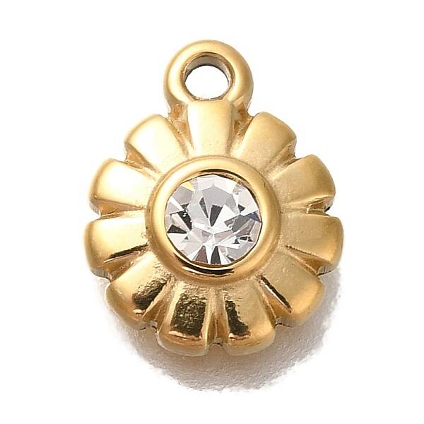 Ion Plating(IP) 304 Stainless Steel Rhinestone Charms
