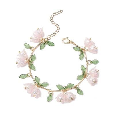 Flower Leaf Shell Pearl & Acrylic Charm Bracelets