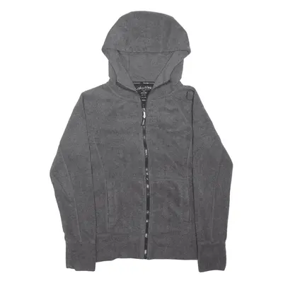 CALVIN KLEIN Performance Fleece Headphone Access Hoodie Grey Full Zip Womens S
