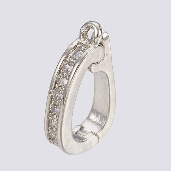 Brass Micro Pave Cubic Zirconia Fold Over Clasps