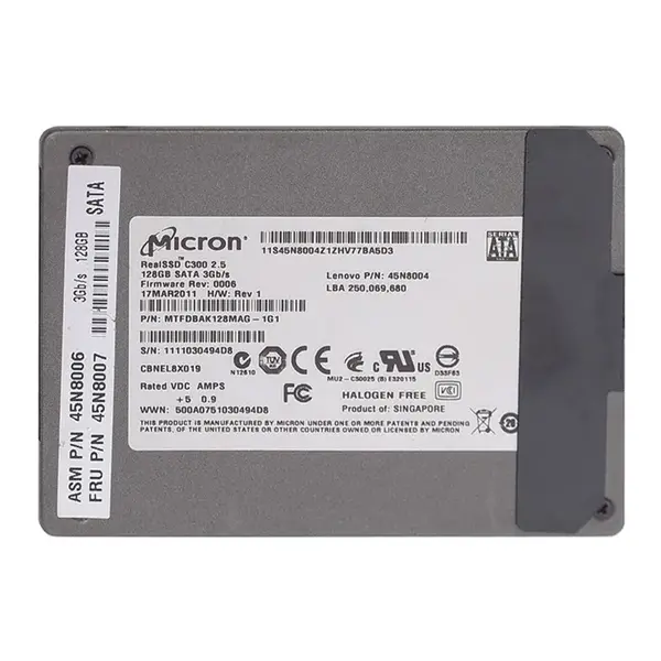 45N8006 Lenovo 128GB Multi-Level Cell SATA 3Gb/s 2.5-Inch Solid State Drive