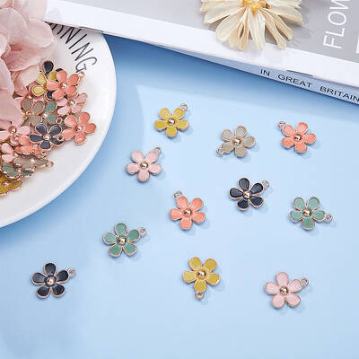 Light Gold Plated Alloy Enamel Pendants