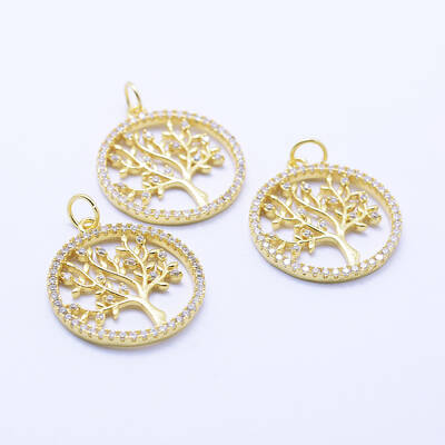Brass Micro Pave Cubic Zirconia Pendants