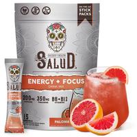 Salud 2-in-1 Energy Drink Powder + Focus, Paloma, Organic Caffeine, B6 & B12, L-Theanine, Vegan, Non-GMO, Gluten Free Beverag...